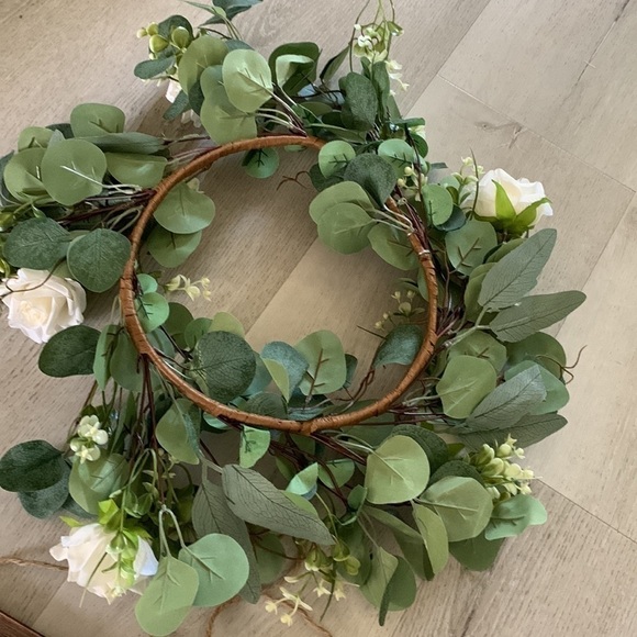 Wreath floral welcome sign eucalyptus roses new in box‎ - Picture 10 of 12